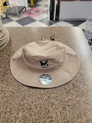 MISSION Cooling Bucket Hat- UPF 50 3” Wide Brim Cools When Wet- Khaki • $10.99