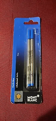 $18.99 • Buy 2x - Mont Blanc Rollerball Refill, Fine, Pacific Blue Ink (model 107882)