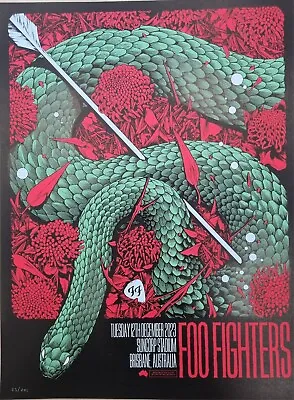 Foo Fighters Brisbane 2023 Screen Print  Poster Art Ken Taylor Limited Edition • $149