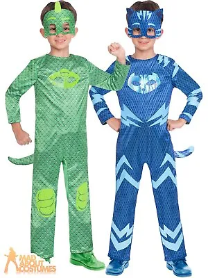 £16.99 • Buy Kids Reversible PJ Mask Costume Boys Catboy Gekko Fancy Dress Book Day Outfit