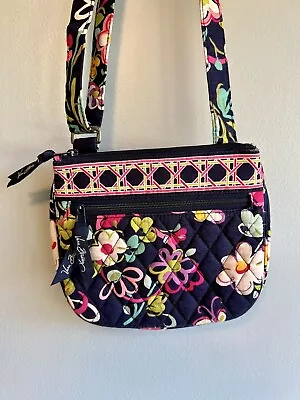 VERA BRADLEY NWOT Navy Lizzy Ribbons Crossbody Hipster Adjustable Retired • $25