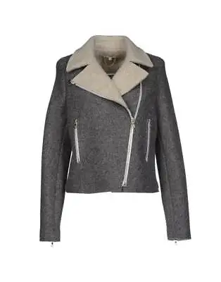 VANESSA BRUNO Grey JACKET Wool Flannel Lace Up Back 100% Designer Fr40 UK12 Bnwt • $410.46