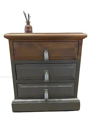 Grey & Brown Side Drawers Set Of 3 Hand Painted • £180