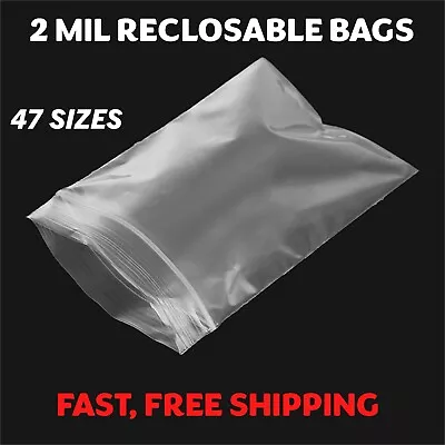 Clear Reclosable Zip Top Lock Poly Bags 2 Mil Plastic Seal Zipper Baggies Mini • $49.17