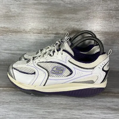 Skechers Women’s Shape Ups White Purple Walking Sneakers Size 7 • $19.99