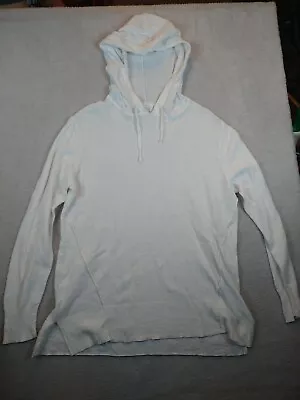 Sigrid Olsen Sweater Women's Large White Hooded Linen Blend Hoodie Long Sleeve • $24