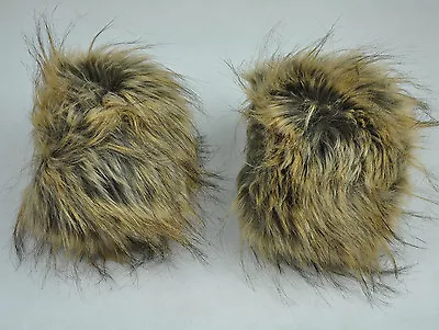 2Pcs Faux Fox Fur Raccoon Fur Cuffs Furry Wrist Warmer Ankle Leg Warmer • $11.90