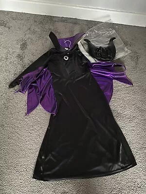 Sorceress Maleficent Malificent Evil Girls Halloween Fancy Dress Costume AGE 5-6 • £9