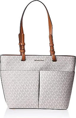 Michael Kors Bedford Medium Pocket Shoulder Tote Vanilla MK Signature Acorn • $129