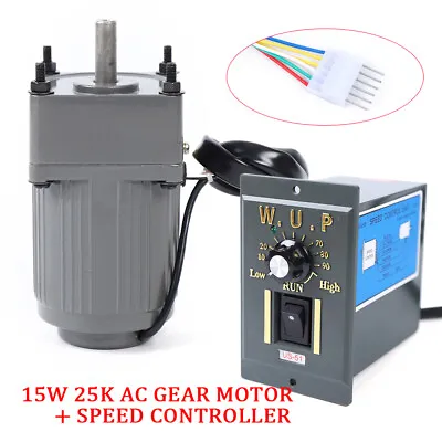 110V 15W 25K Gear Motor Electric Variable Speed Reduction Controller Reversible • $68.40