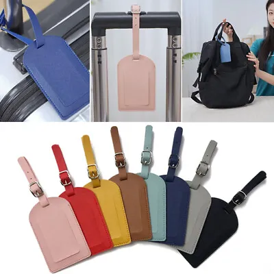 Leather PU Luggage Tags Suitcase ID Card Name Label Baggage Address Travel ν • £2.17