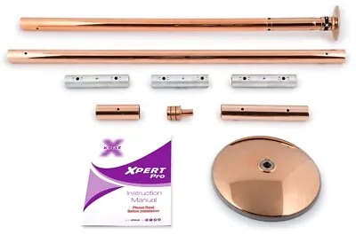 $499.99 • Buy XPole X-PERT Pro 45mm PX Spinning Static Dance Exercise X Pole Set Brass NEW