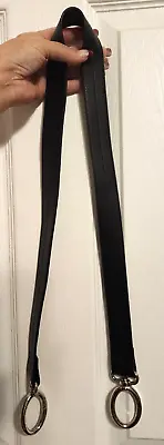 NEW - Miche - Black Faux Leather Quik Clip Handle Strap W/oval Silver Carabiners • $12.95