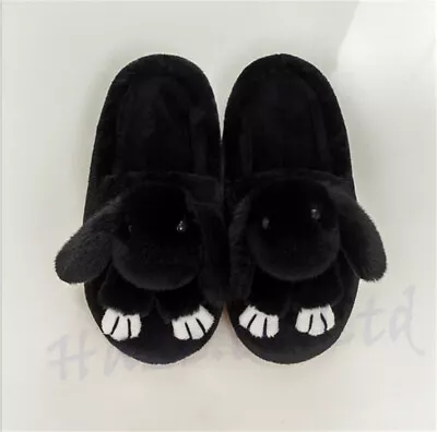 Womens Ladies Cute Bunny Rabbit Fluffy Fur Lined Winter Slippers Indoor Shoes • $21.99