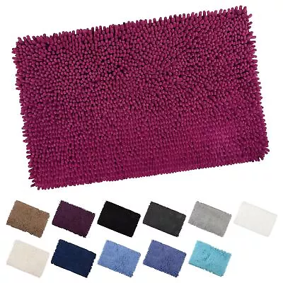 Shaggy Microfibre Bathroom Shower Bath Mat Rug Non-Slip Backing - 12 Colours • £14.99