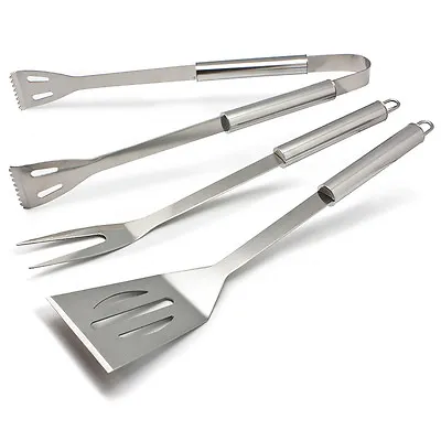 Stainless Steel 3 Piece Barbecue BBQ Tool Set Top Quality   • $14.99