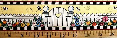 Mary Engelbreit Picket Fence Home Cotton Fabric Border Strip 3 1/4  W X 17 1/2   • $4.50