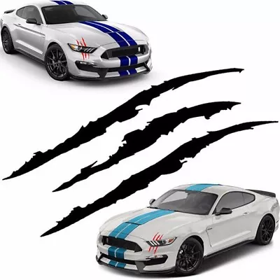 1/2pcs Auto Car Sticker Monster Claw Scratch Stripe Marks Headlight BLACK • $3.25