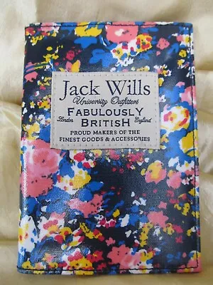 Jack Wills Passport Cover Holder Fabulously British Blue Pink Floral New/Unused • £10