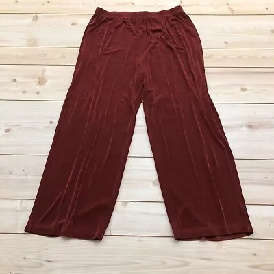 VTG Vikki Vi California Red Spandex Blend Straight Solid Pants Women's Size 1X • $22