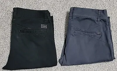 Vintage Y2K Volcom Stone Chino Skate Pant Lot (2) Black Gray Sz 32 Rowley Dollin • $9.99