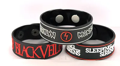 BLACK VEIL BRIDES SLEEPING WITH SIRENS MARILYN MANSON 3pcs Wristband 3BV67 • $15.88