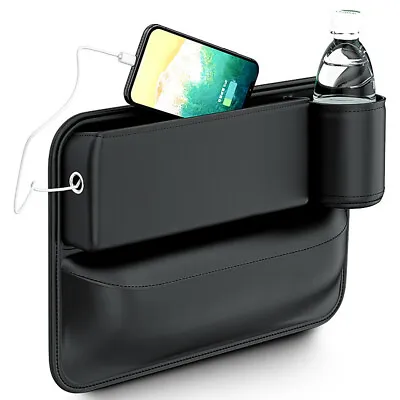 $24.20 • Buy Right Side Car Front Seat Gap Filler Pocket Phone Card Storage Organizer Bag PU 