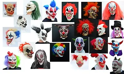 Scary Halloween Clown Mask Evil Easy Costume Realistic Latex With Hair • $15.99