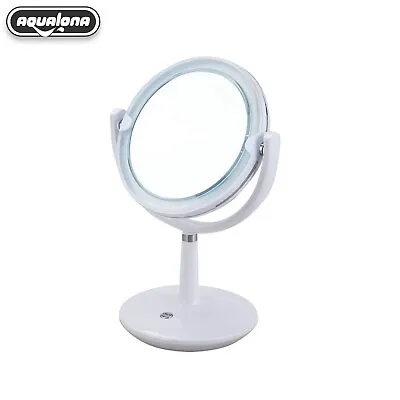 AQUALONA® Madrid Mirror - Double Sided 360° Swivel With LED Light & Magnifying • £14.99