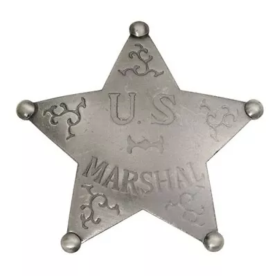 Badges Of The Old West MI3016 Silver Plated U.S. Marshal Star Badge • $11.12