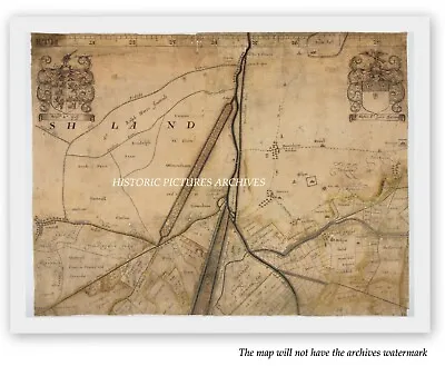 Draining The Waterlogged Fens  East Anglia In 1658 Historic Mounted Map • £15