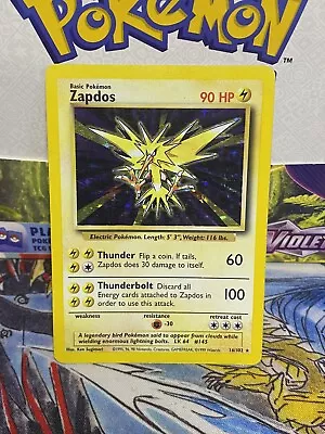 Pokémon TCG Zapdos Base Set 16/102 Holo Unlimited Holo Rare • $16.99