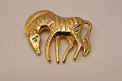 Beautiful Vintage Goldtone Figural ZEBRA Brooch Pin • $12.50