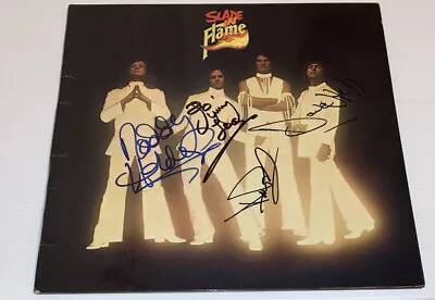 £279.99 • Buy Signed Noddy Holder Jim Lea Dave Hill Don Powell Slade In Flame Album Vinyl Rare