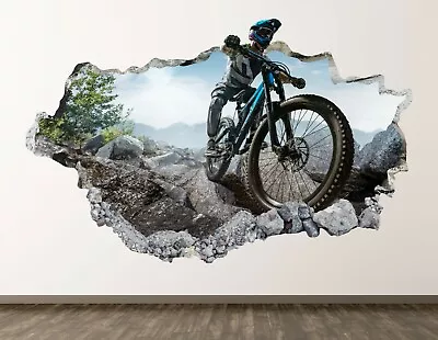 Bike Wall Decal Art Decor 3D Smashed Sport Sticker Poster Kids Room Mural BL1123 • $69.95