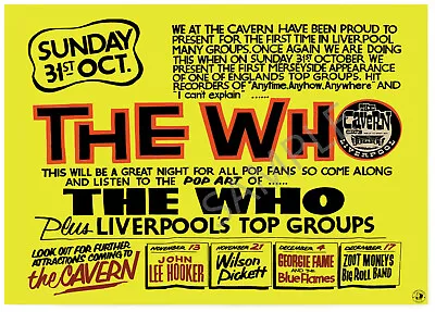 The Who POSTER VINTAGE Music Gig Concert Art Print A3 A4 Cavern Club Liverpool  • £5.99