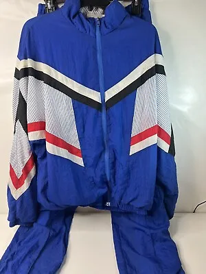 Aviat Sportif Mens Ski Track Suits Set XL Blue Nylon Vintage 90s Warm Up • $39.99