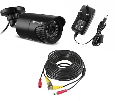 Sunluxy 720P IP66 AHD Security CCTV Camera & 30M Power~Video Cable & 12v PSU. • £62.50