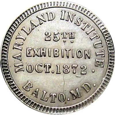 1872 Baltimore Maryland Merchant Token US Manufacturing Co Institute Exposition • $11.50