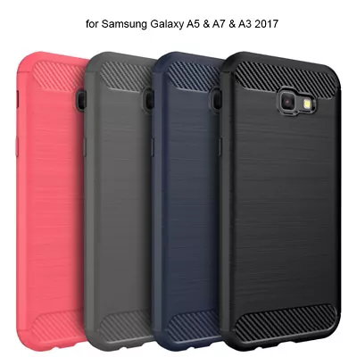 Case For Samsung Galaxy A7 2017 Case Black Slim Armor Shockproof Bumper Cover • $9.51