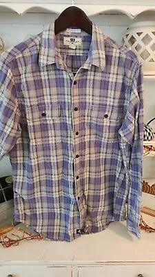 Mens Club Room Fitted Long Sleeve Plaid Soft Flannel Button Front Shirt Sz Large • $12