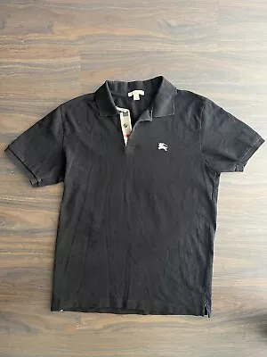 Burberry Brit Polo Shirt Black Short Sleeve - SZ Medium - Excellent Condition • $64.95
