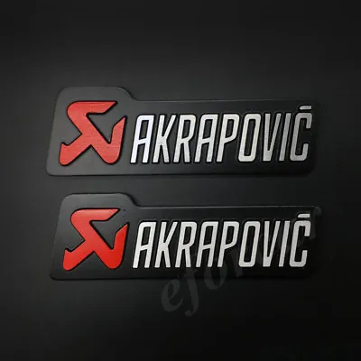 2pcs Metal AKRAPOVIC Exhaust Heat Resistant Foil Car Emblem Badge Decal Sticker • $19.90