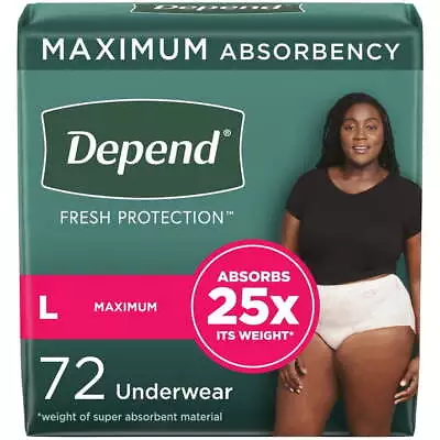 Fresh Protection Adult Incontinence Underwear For Women Maximum L Blush 72Ct • $41.90