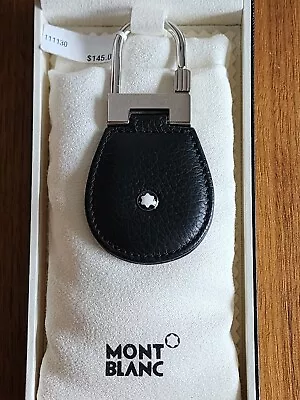 $215 100% Authentic Montblanc Key Fob/key Chain In Pebbled Black Leather • $175