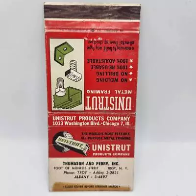 Vintage Matchcover Unistrut Metal Framing Thomason And Perr Inc Tro NY • $3.96