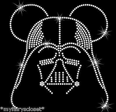 8  Star Wars Clear Darth Vader Mickey Mouse Iron On Rhinestone Transfer Applique • $9.75