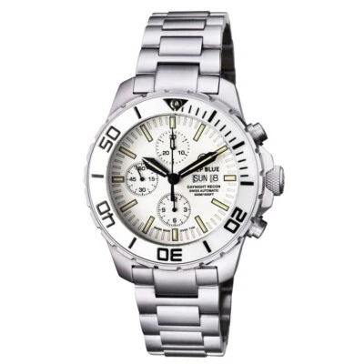 $1399 • Buy Swiss Deep Blue DayNight Recon Valjoux 7750 Auto Chronograph White  Watch #/200