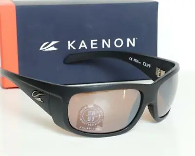 $109.95 • Buy KAENON CLIFF POLARIZED SUNGLASSES Matte Black / Copper-Silver Mirror C12M Lens