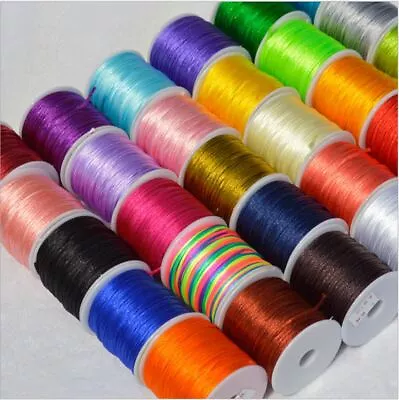 $4.50 • Buy 2.5mm(5M-80M)Satin Rattail Cord  Nylon Macrame Beads Jewelry Chinese Knotting  